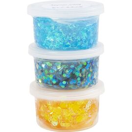 Creativ Company - Sequin Clay, blue/green harmony, 3x60 g/ 1 pack (787481) / Toys