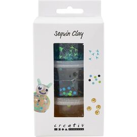 Creativ Company - Sequin Clay, blue/green harmony, 3x60 g/ 1 pack (787481) / Toys