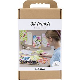 DIY Kit - Craft Kit Oil Pastels, flowers, assorted colours (9772631) / Toys