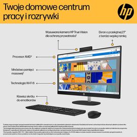 HP 27-cr0232nw AMD Ryzen™ 5 7520U 68.6 cm (27") 1920 x 1080 px All-in-One PC 16 GB LPDDR5-SDRAM 512 GB SSD Windows 11 Home Wi-Fi 6 (802.11ax) White
