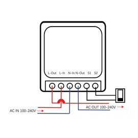 GreenBlue Flush-Mount WiFi Relay, Android/iOS/Alexa/Google Home, 100–240 V AC, 50/60 Hz, max. 16 A, for 150 W LEDs, GB739