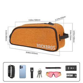 Rockbros TL004 ROAD TO SKY 0.7 l waterproof frame bag - orange