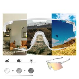 Rockbros SP338 ROAD TO SKY Cycling Glasses with Interchangeable Lenses - Cream