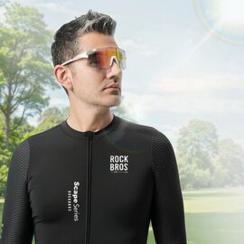 Rockbros SP338 ROAD TO SKY Cycling Glasses with Interchangeable Lenses - Cream