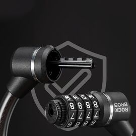 Rockbros 87639-4 bicycle lock with code and steel cable - black