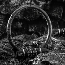 Rockbros 87639-4 bicycle lock with code and steel cable - black