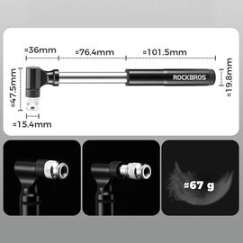 Rockbros JG-PB-11 Tool Kit with Pump and Spoon Patch Multitool - Black