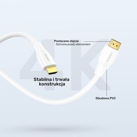 UNITEK HDMI 2.1 8K HDR Cable White 2 m