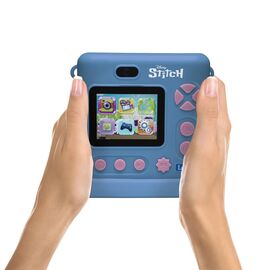 Lexibook - StarCAM® Print, camera pack with instant printer, 4 paper rolls, neck strap, 3D DISNEY Stitch silicon pouch and custom kit (DJ130DZ) / Toys