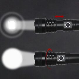 Wozinsky WLT-15W 15W 1500lm CREE IP65 Tactical Flashlight with Adjustable Beam - Black