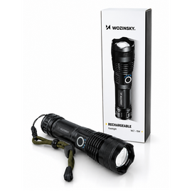 Wozinsky WLT-15W 15W 1500lm CREE IP65 Tactical Flashlight with Adjustable Beam - Black