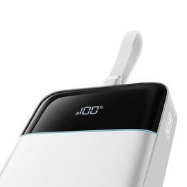 Cuktech LPB252N 120W 25000mAh Powerbank with Built-in USB-C Cable - White