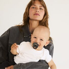 BIBS - Pacifier Studio Colour 2 PACK Polka Latex - Ivory/Black - Size 1 / Baby and Children