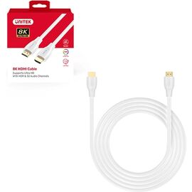 UNITEK HDMI 2.1 8K HDR Cable, White, 1m