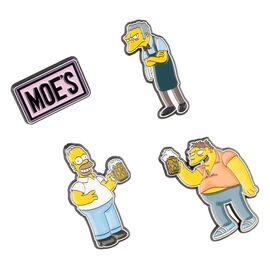 The Simpsons Pin Badges Set of 4 Moe's Tavern