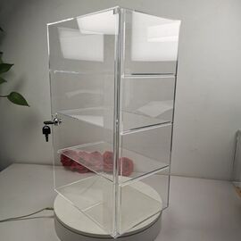 Evoretro 4-Tier Locking Acrylic Tiered Countertop Showcase Display Case