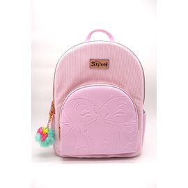 STITCH & ANGEL - Fashion Duo Pink Corduroy BackPack - '32x25x14cm'