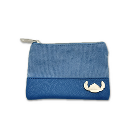 STITCH & ANGEL - Blue Corduroy Fashion Duo Pouch Wallet - '14x10x1cm'
