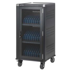 Manhattan Laptop Charging Cabinet Trolley/Cart via USB-C 65W 16" 30-bay, Suitable for USB-C laptops (to 16"), iPads, MacBooks, Chromebooks, other USB-C devices, Bays 395x32.5x290mm, USB-C charging cables included,Cabinet, UK & EU