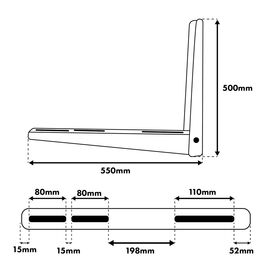 Bracket / Mount for Maclean Air Conditioner / Heat Pump, arm length 500x550 mm, galvanized steel, up to 250 kg, MC-144