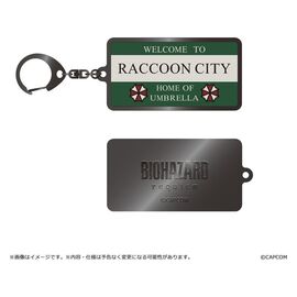 Resident Evil Requiem Metal-Keychain Raccoon City Welcome Sign