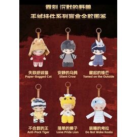 Neekyio Silent Beast Plush Keychain 15 cm Blind Box Display (6)