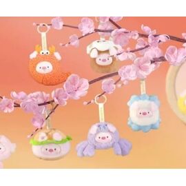 Mini GeeGeePig Plush Keychain Mini Transformations 12 cm Blind Box Display (6)