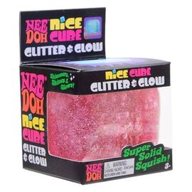 NeeDoh Squeeze Ball Nice Cube Glitter & Glow 5 cm Display (12)