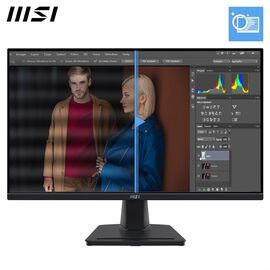 MSI Pro MP245G 24 Inch Monitor, FHD (1920 x 1080), 100Hz, IPS, 1ms, 1x HDMI 1.4b, 1x DP 1.2a output, 1x D-Sub(VGA), Built-in Speakers, Anti-Glare, Anti-Flicker, Less Blue light, TÜV Certified, VESA, Kensington, Black