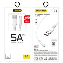 Dudao cable USB / USB Type C 5A cable 2m white (L2T 2m white)