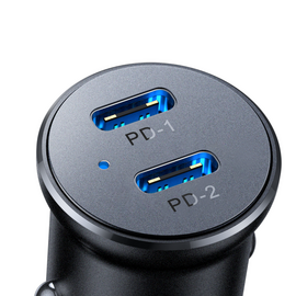 Joyroom JR-CCN06 30W 2x USB-C Metal Mini Car Charger - Black