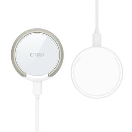 Tech-Protect QI15W-A33 Inductive Charger with MagSafe and Stand with USB-A / USB-C Cable - White