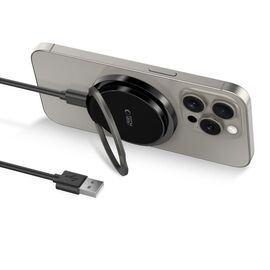 Tech-Protect QI15W-A33 Inductive Charger with MagSafe and Stand with USB-A / USB-C Cable - Black