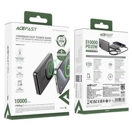 Powerbank Acefast M12-10000 PD20W ultra-slim, MagSafe compatible - black