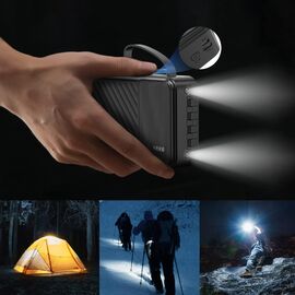 Dudao K11 Pro 20000mAh Powerbank with Built-in Cables - Black