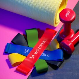Mini resistance bands Wozinsky WGO-5 activation bands made of latex - 5 pcs.