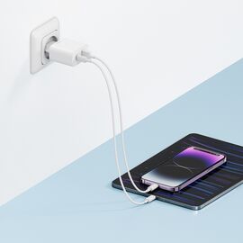 Cuktech A19 30W USB-A + USB-C Wall Charger - White