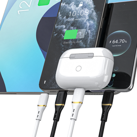 Dudao L25X USB-C - Lightning Cable 1m 30W with Soft Silicone Braid - Black