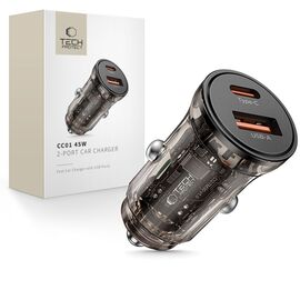 Tech-Protect CC01 45W 2-Port USB-A / USB-C Car Charger - Black