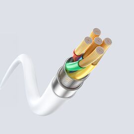 Dudao L25SC 60W USB-C - USB-C Cable with Soft Silicone Braid 2m - White