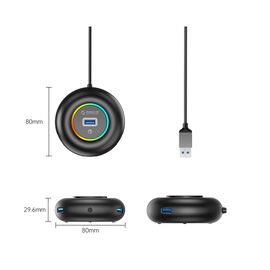 Orico YXR4-U3 RGB USB Hub 4-Port USB-A 3.0 with Audio/Microphone Port 0.3m - Black