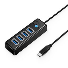 Orico PW4U-C3 USB Hub 4-port USB-A 3.0 1m - black