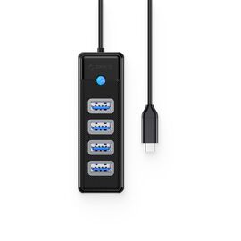 Orico PW4U-C3 USB Hub 4-port USB-A 3.0 1m - black