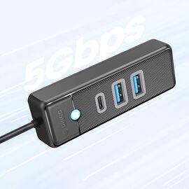 Orico PWC2U-U3 3-port USB hub 2x USB-A 3.0 1x USB-C 3.0 0.15 m - black