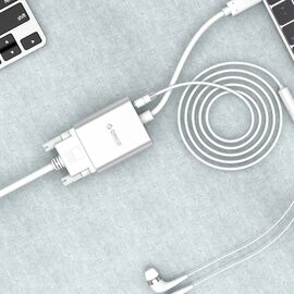 Orico PTAV USB-C - VGA adapter and 3.5 mm Full HD mini jack 0.15 m - silver