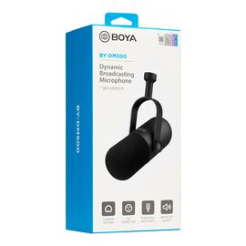 BOYA BY-DM500 Cardioid XLR Dynamic Microphone for Podcasts - Black