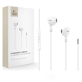Tech-Protect Ultraboost Core G4 Mini Jack Wired Headphones - White
