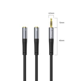 Orico AX2 audio adapter mini jack 3.5 mm headphone and microphone splitter 1 m - black