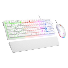 RAMPAGE FORTUNA GAMING SET KEYBOARD WITH MOUSE PAD AND MOUSE White