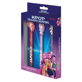 K-POP DEMON HUNTERS - 3 Head Topper Erasable Gel Pens